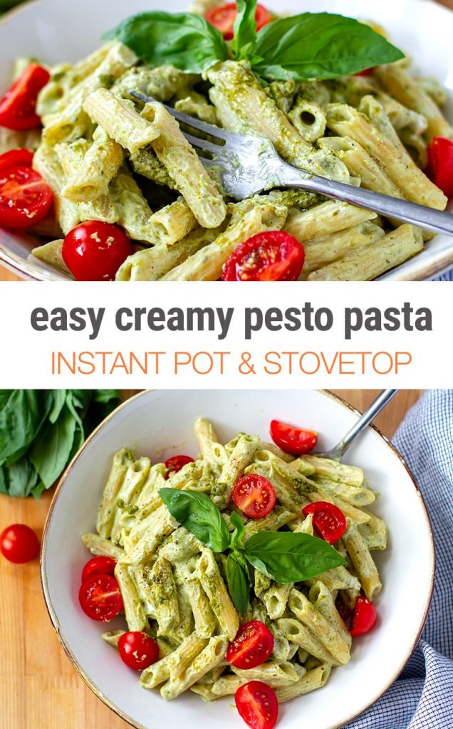 Easy Creamy Pesto Pasta (Instant Pot & Stovetop)
