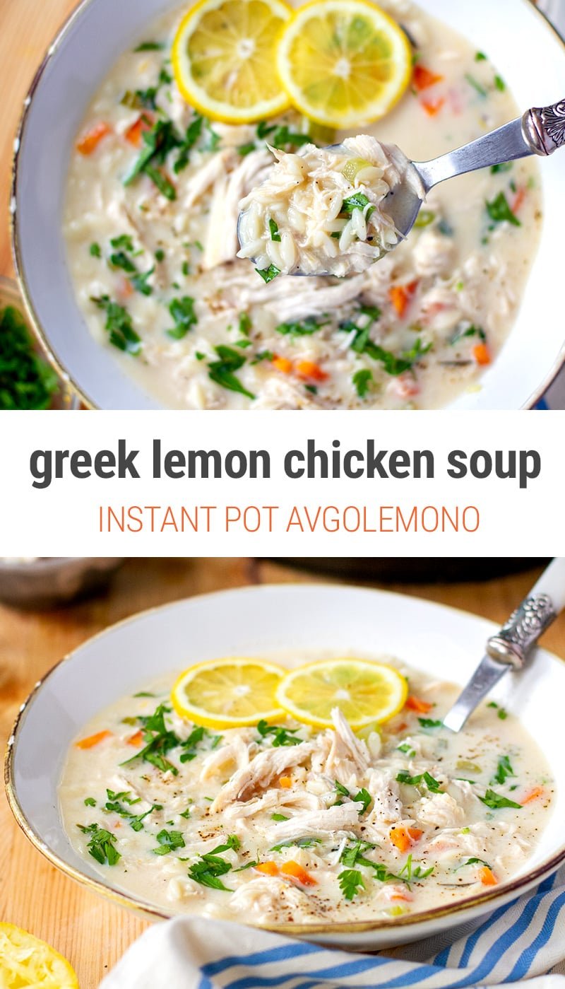 Instant Pot Chicken Lemon Soup (Greek Agolemono)