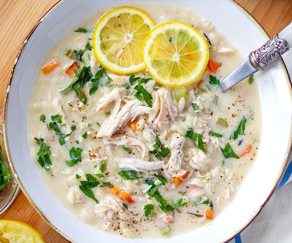 Instant Pot Chicken Lemon Soup (Greek Agolemono)