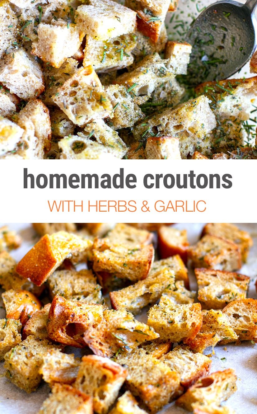 Homemade Croutons With Herbs & Garlic