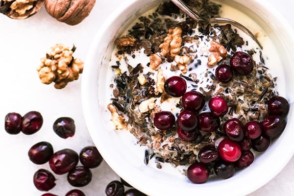 Instant Pot Cranberry Walnut Wild Rice Porridge