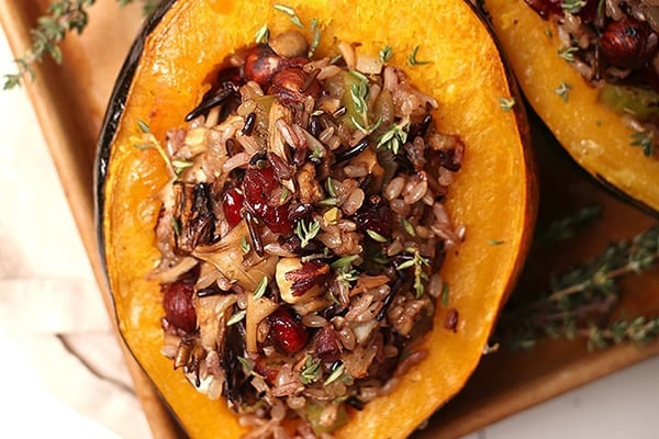 Wild Rice Stuffed Acorn Squash