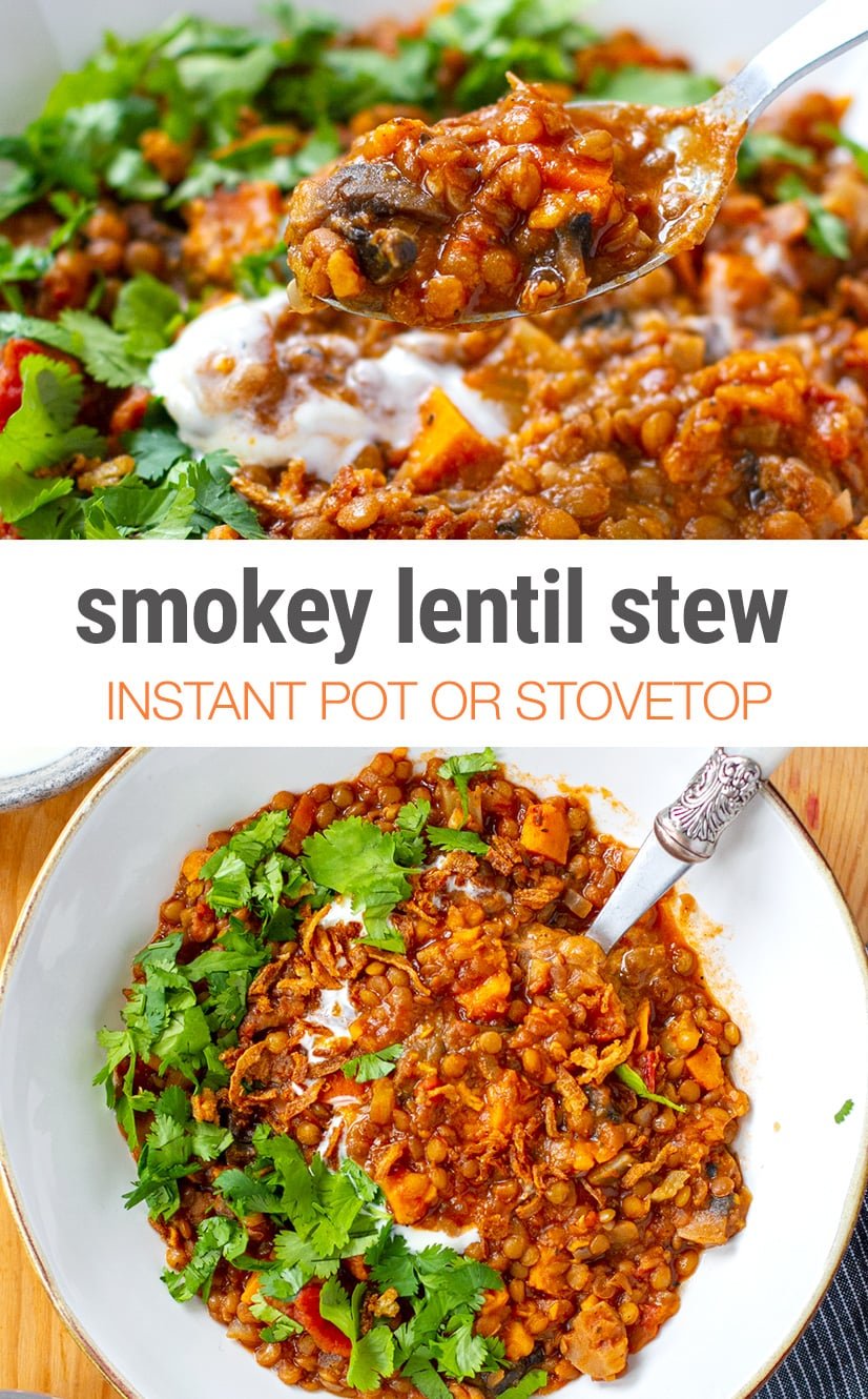 Smokey Instant Pot Lentil Stew (Vegan, Gluten-Free)
