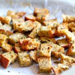 Herb & Garlic Croutons With Sourdough Bread