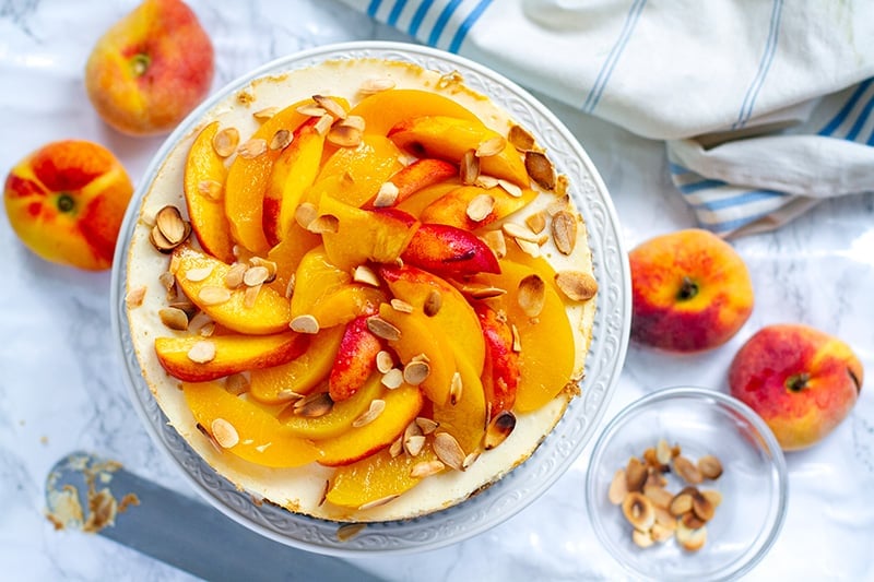 Healthy Instant Pot Peach Cheesecake 