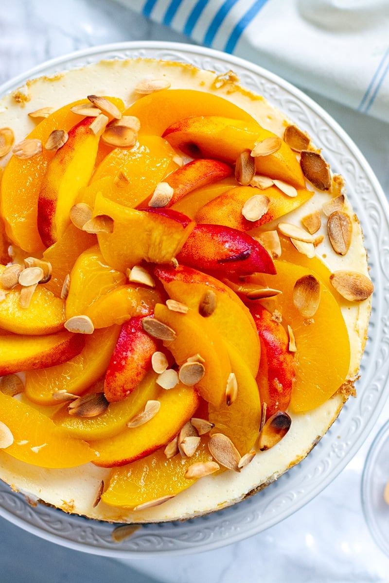 healthy instant pot peach cheesecake