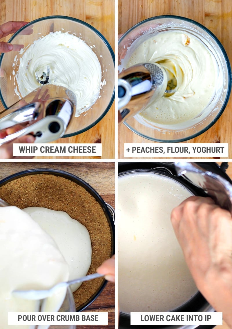 How to make healthy peach cheesecake step-by-step