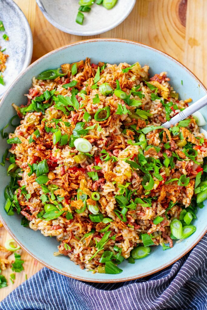 Instant Pot Dirty Rice With Ground Beef & Bacon