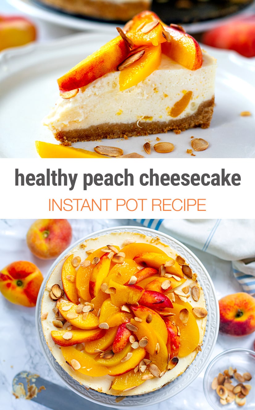 Instant Pot Peach Healthy Cheesecake 