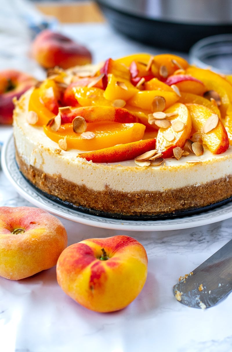 Instant Pot Summer Peach Cheesecake 