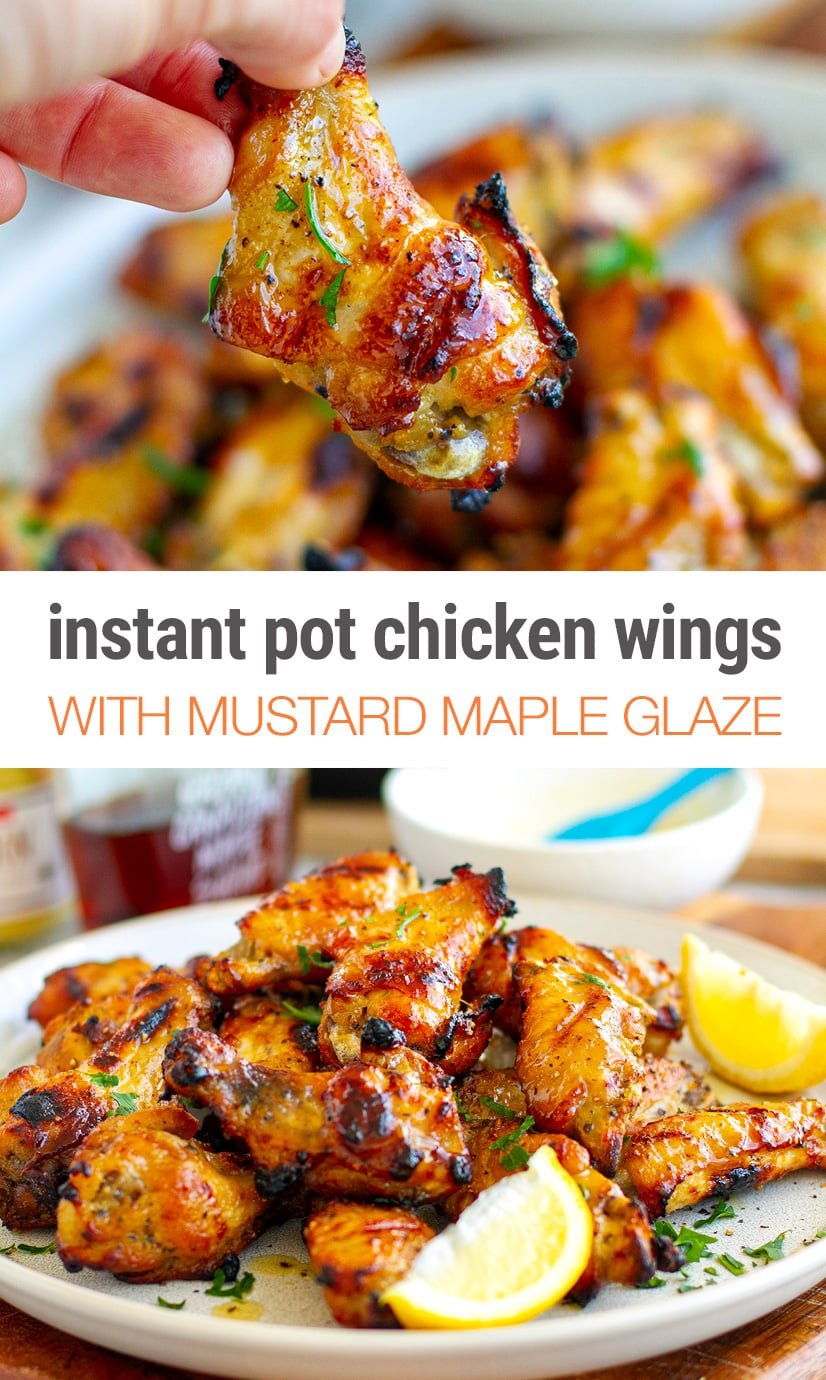 Maple & Mustard Glazed Chicken Wings (Instant Pot Recipe)