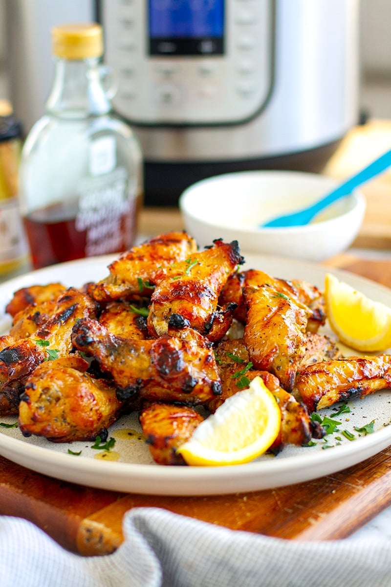 Instant Pot Chicken Wings With Maple Mustard Glaze