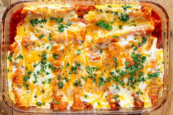 INSTANT POT PRESSURE COOKER CHICKEN ENCHILADAS