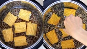 Step 1 - Cooking quinoa and corn in Instant Pot