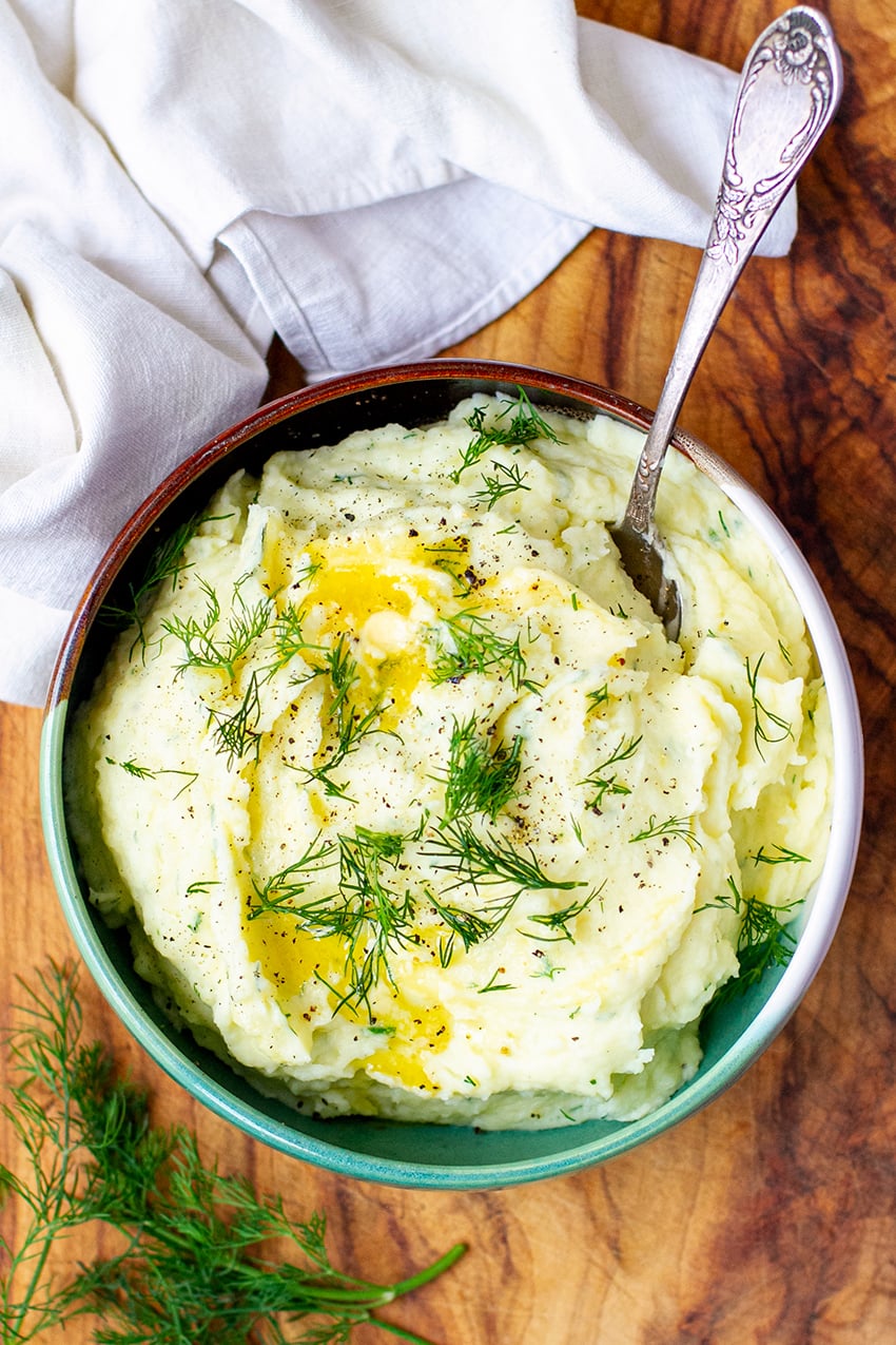 Instant Pot Mashed Potatoes With Cream Cheese & Dill