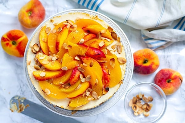 INSTANT POT PEACH CHEESECAKE