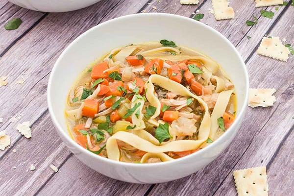 instant pot jackfruit chicken noodle soup