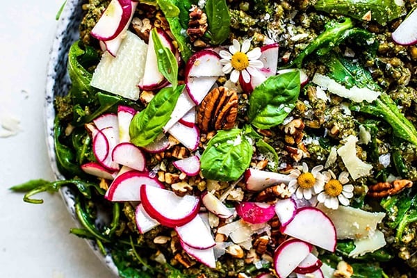 Pecan Pesto Farro Salad