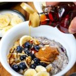 Blueberry Oatmeal With Maple Peanut Butter (Instant Pot Recipe)