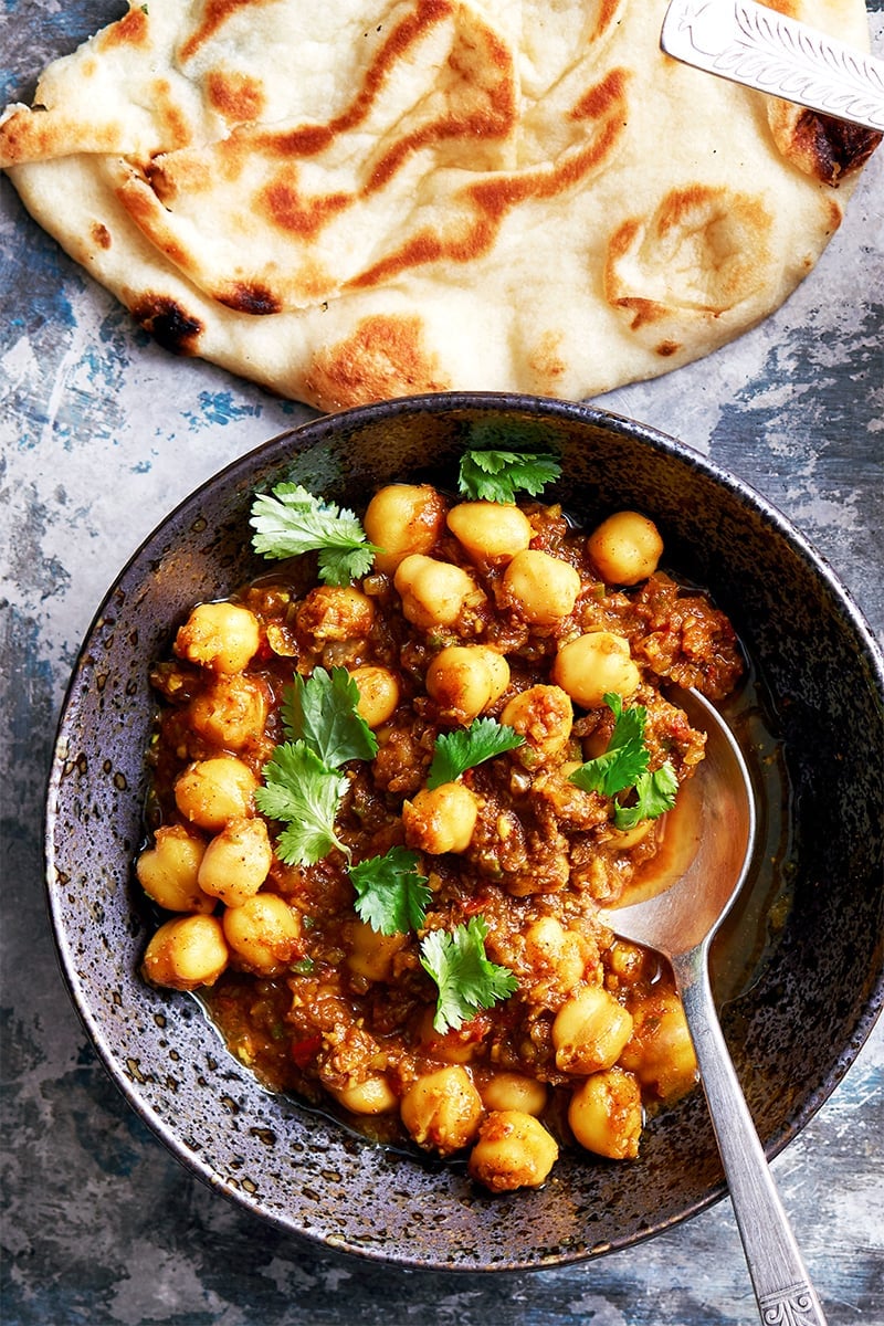 Instant Pot Chickpeas In Spicy Sauce With Brown Rice (Chana Masala)