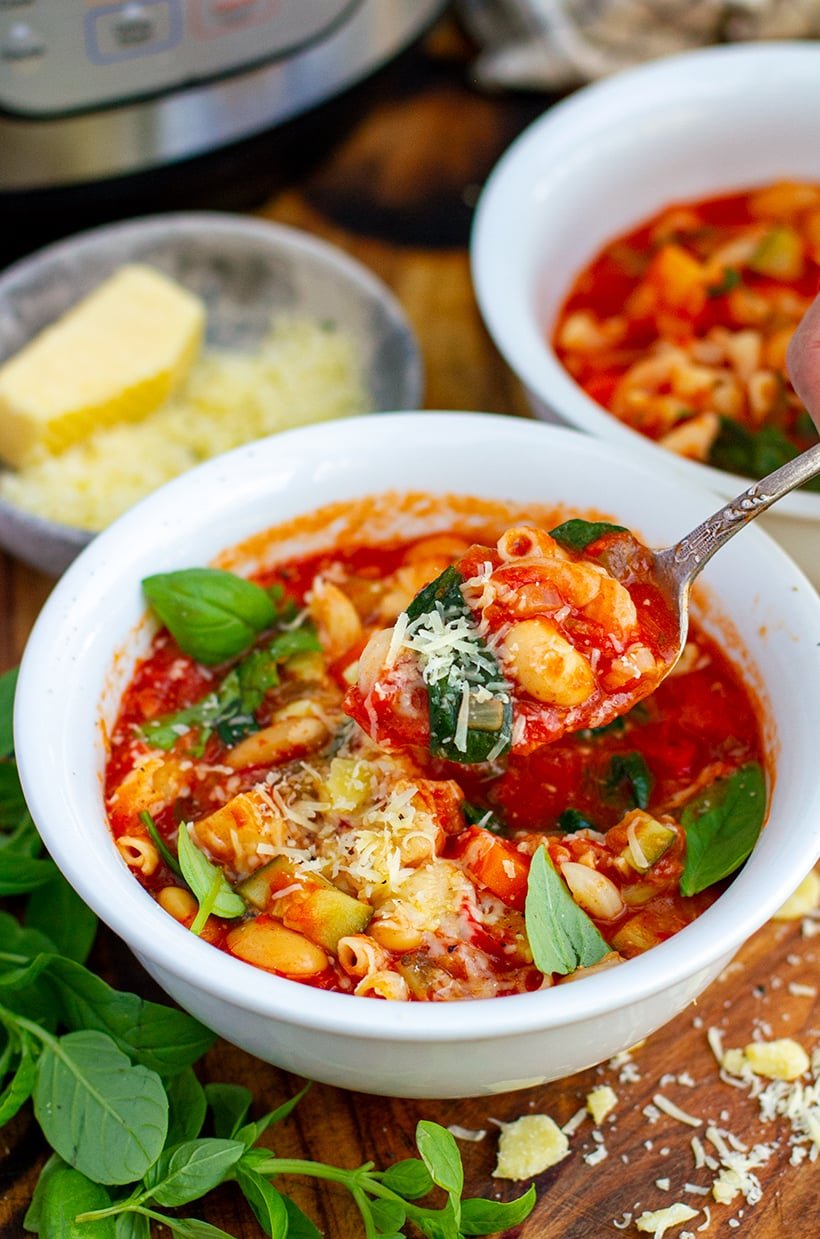 Instant Pot Minestrone (Vegetarian & Vegan-Friendly*)