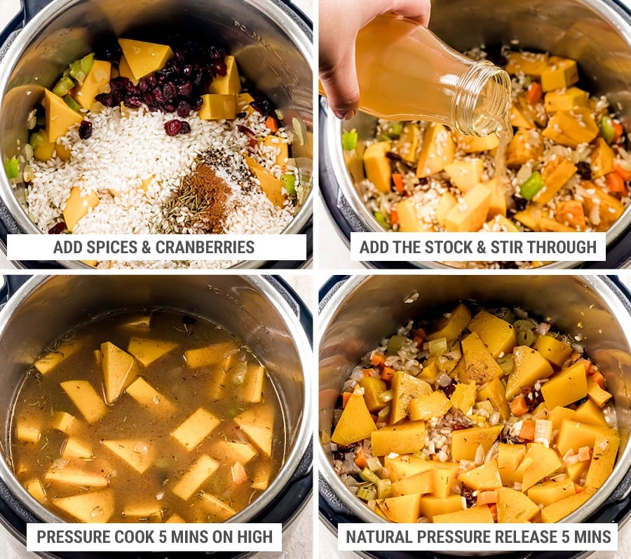 How to cook Instant Pot butternut squash risotto steps 5-8