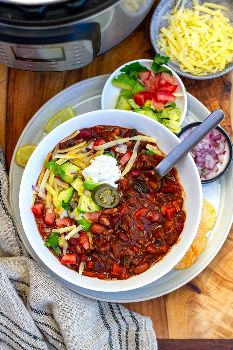 Vegetarian Mushroom Chili (Instant Pot Recipe)