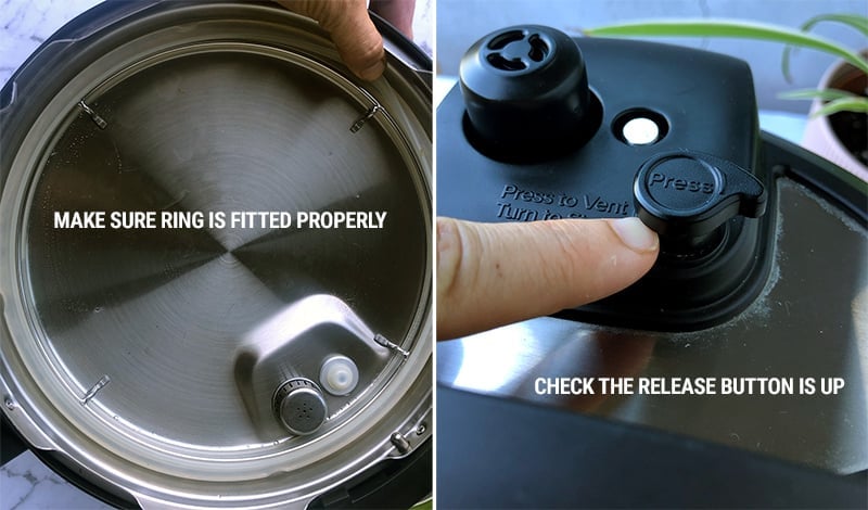 Checking sealing ring and quick release button on Instant Pot