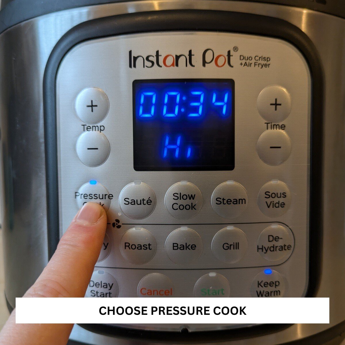 selecting a program on the instant pot 