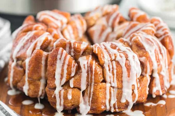 INSTANT POT MONKEY BREAD WITH POWDERED SUGAR ICING