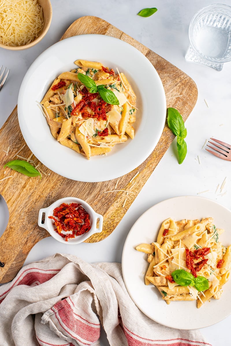 Tuscan chicken pasta in Instant Pot