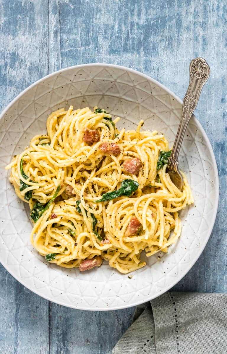 Dump And Start Instant Pot Creamy Bacon Pasta