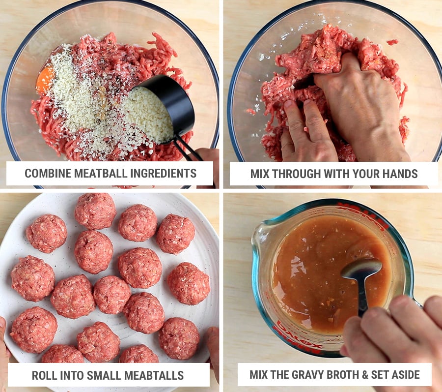 How to make salisbury steak meatballs - Step 1 - make the balls