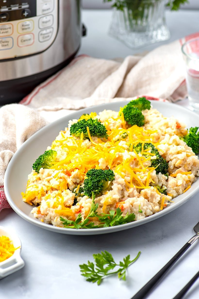 Instant Pot Chicken Broccoli & Rice Casserole