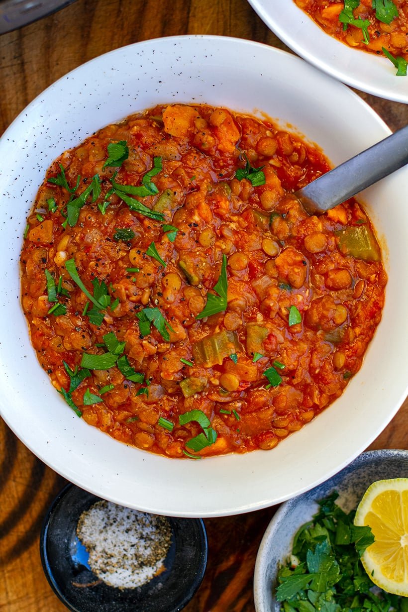 Vegetable Lentil Stew (Instant Pot Recipe)
