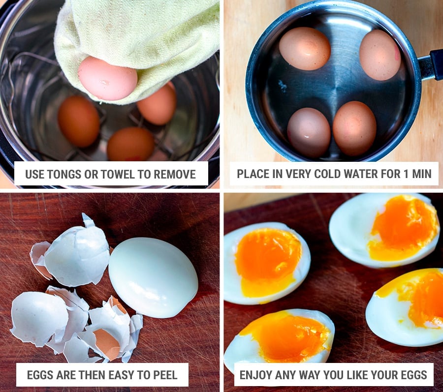 Instant Pot Soft Boiled Eggs Steps