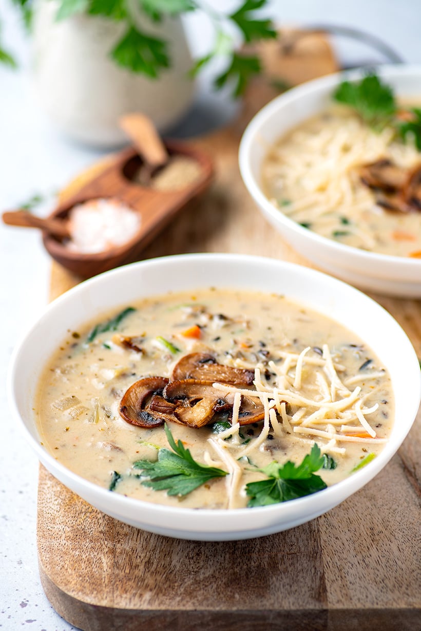 Instant Pot Wild Rice Soup With Mushrooms