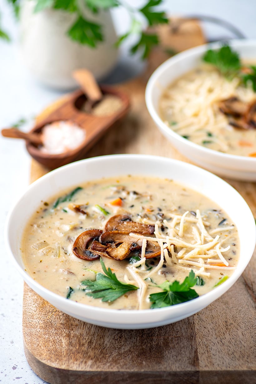 Mushroom & Wild Rice Soup In The Instant Pot (Step-By-Step)