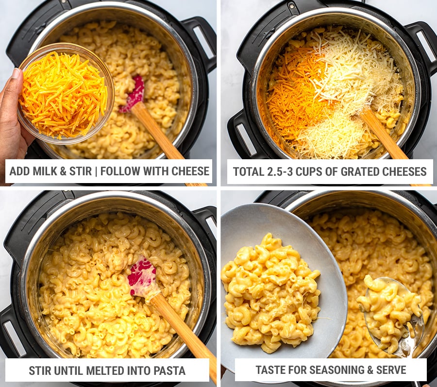 Making mac and cheese in Instant Pot step 3 - cheesy sauce
