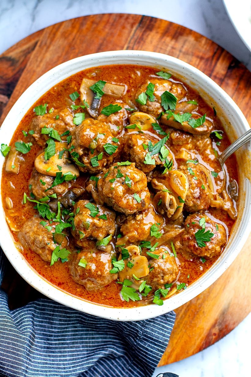 Instant Pot Salisbury Steak Meatballs With Mushroom Gravy