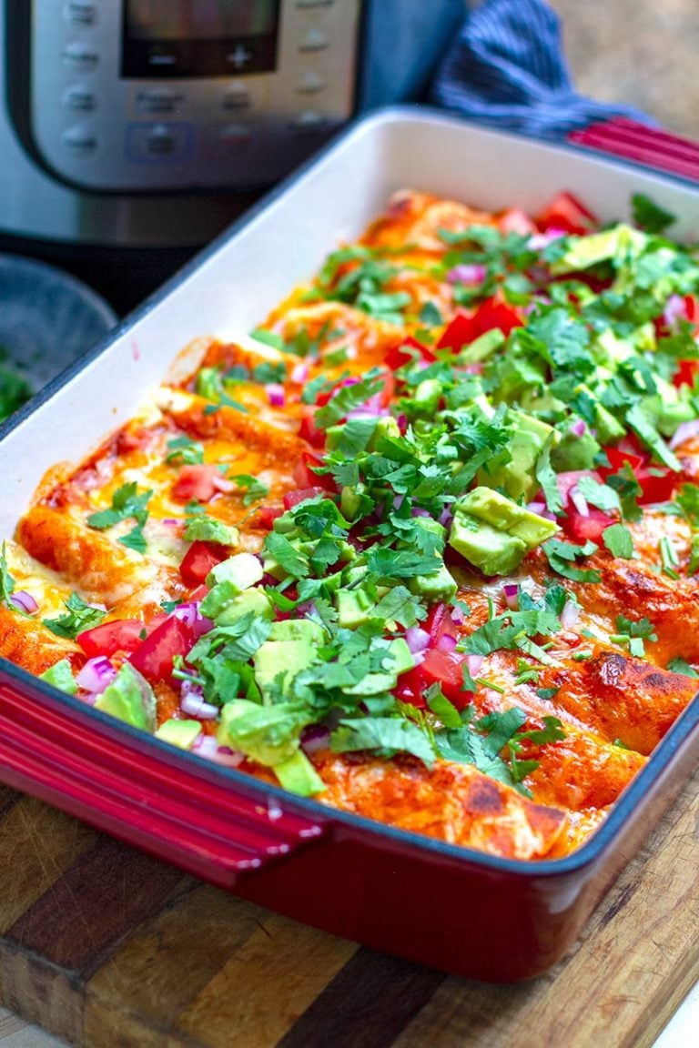 Instant Pot Chipotle Chicken Enchiladas (with Video)