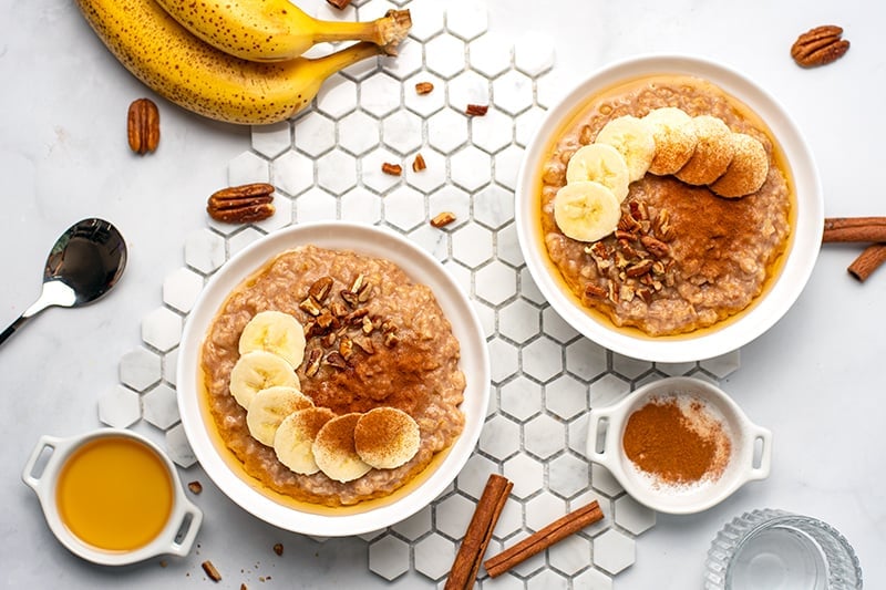 Cinnamon banana oatmeal instant pot