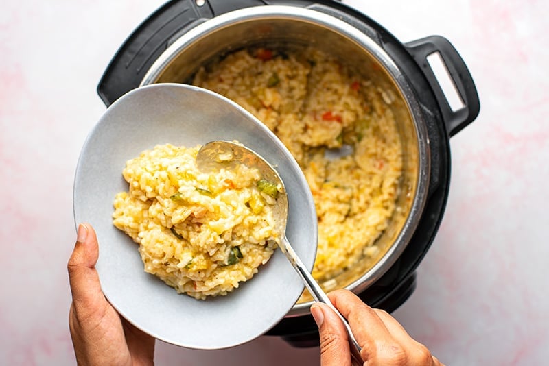 Instant Pot vegetable risotto with lemon & Parmesan