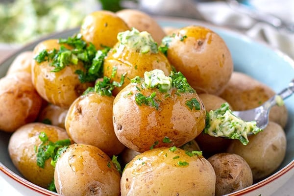 INSTANT POT SALT POTATOES WITH HERB BUTTER