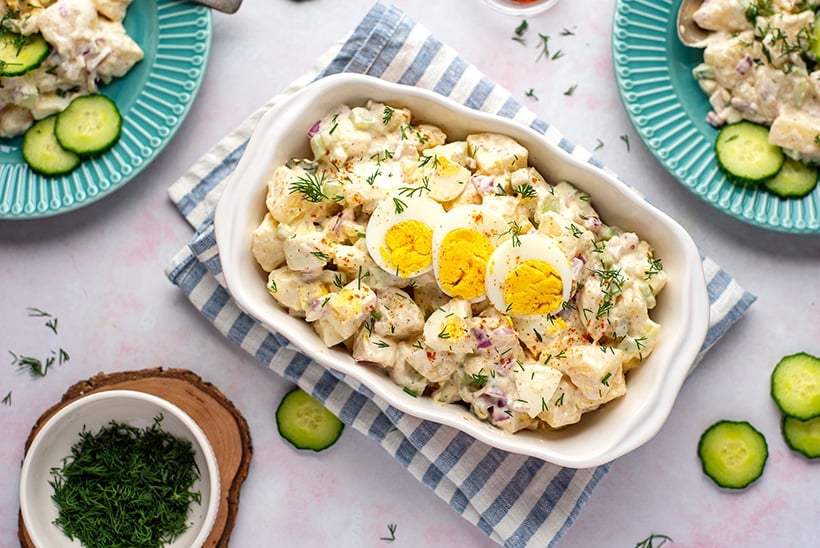 INSTANT POT POTATO SALAD WITH EGGS & CREAMY DRESSING