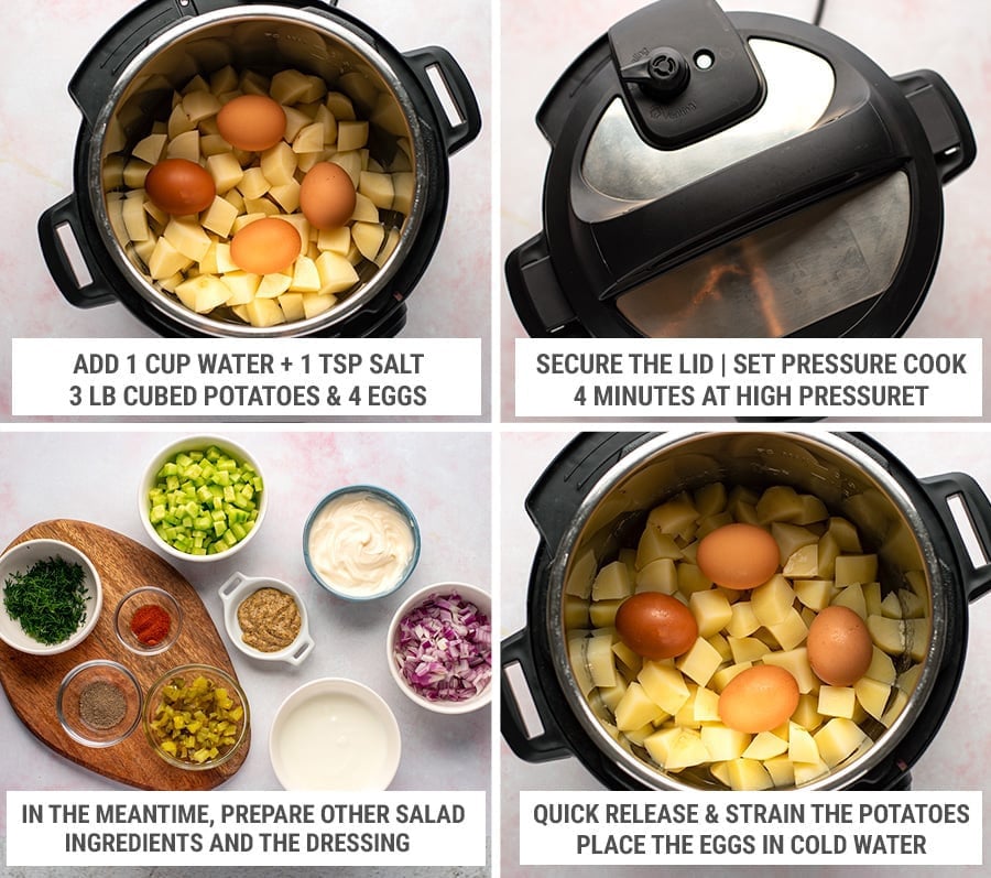 How to make Instant Pot potato salad with eggs and creamy dressing