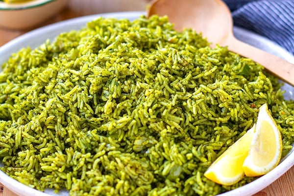 INSTANT POT SPINACH RICE (INDIAN PALAK PULAO)