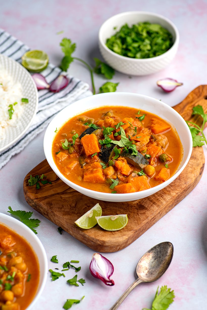 Instant Pot tikka masala with chickpeas and sweet potatoes