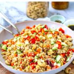 Brown Rice & Cashew Salad With Balsamic Soy Dressing