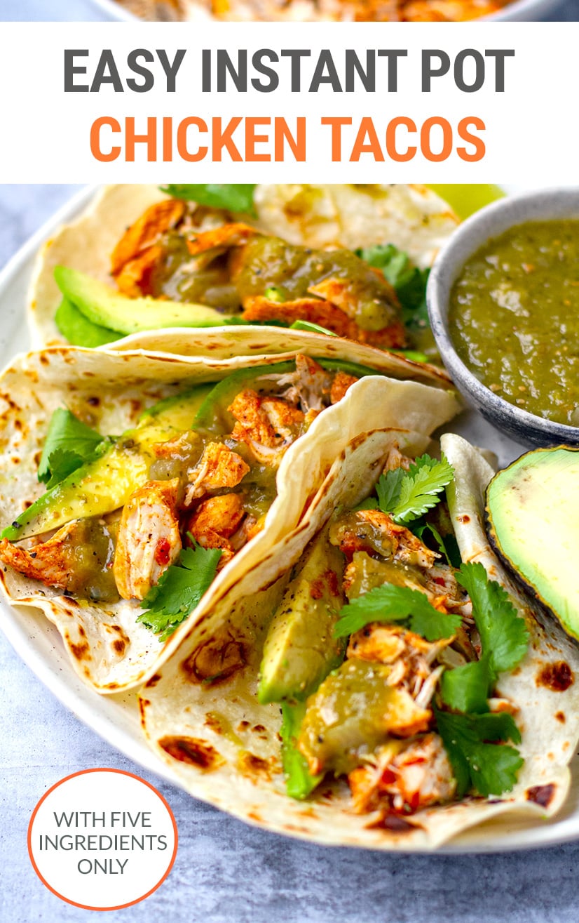 Easy Instant Pot Chicken Tacos (Only 5-Ingredients!)